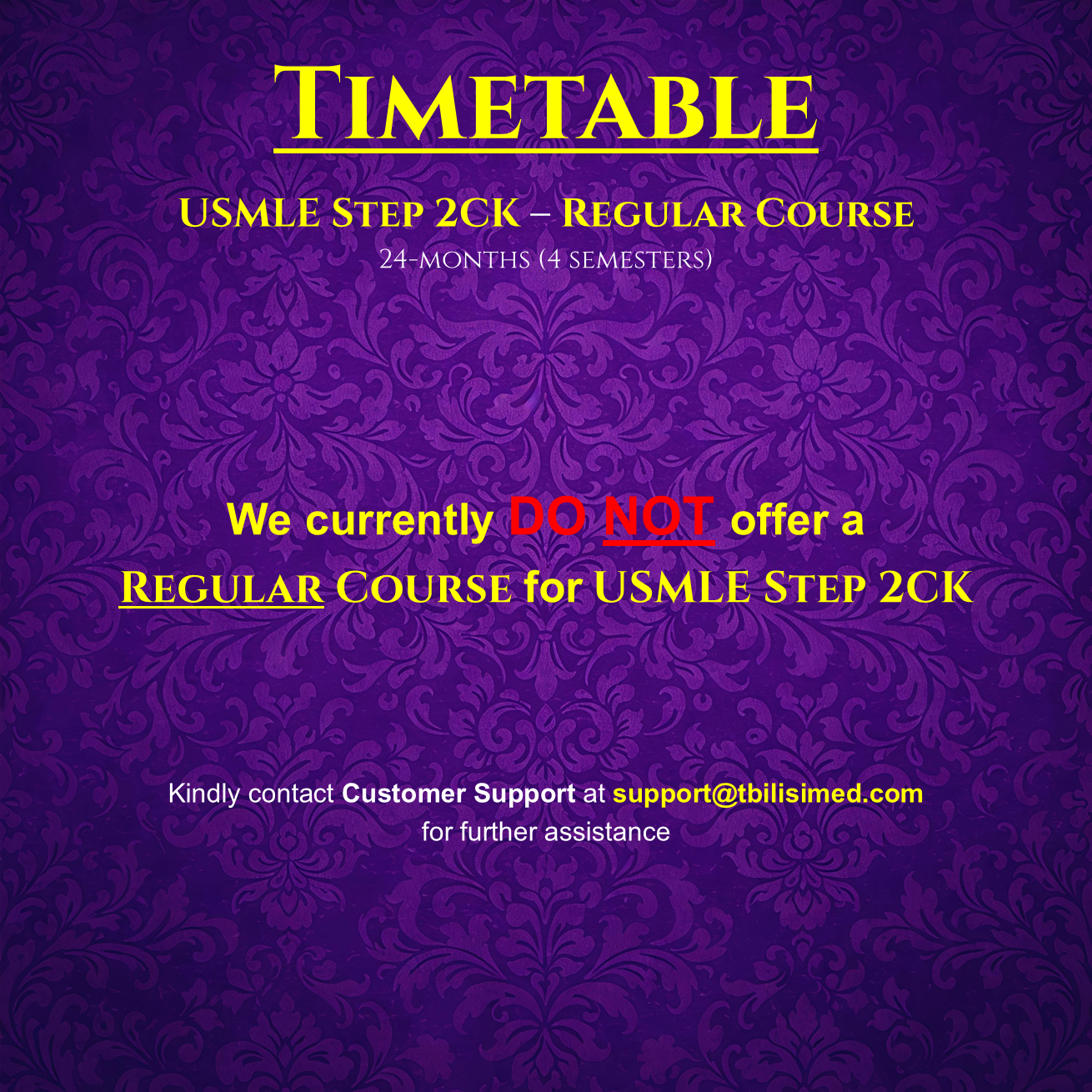USMLE Step 2 CK: Regular Course (24 months)